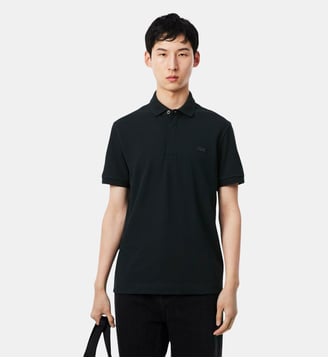 Polo droit en coton piqué stretch Paris - Lacoste - Vert foncé varech