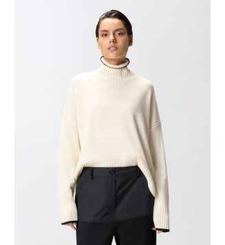 Pull à col roulé en maille - Pinko - Blanc meringue