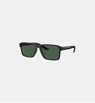 Lunettes de soleil Rectangulaire PS 05YS - Prada Linea Rossa - Caoutchouc noir