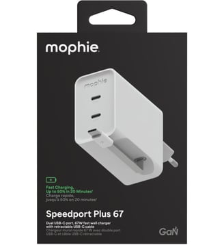 Chargeur secteur 67W GaN USB-C x2 white - Mophie - Standard