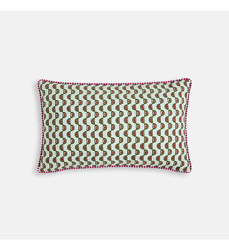 Housse de coussin rectangulaire, en satin de coton - La Redoute Interieurs - Bleu