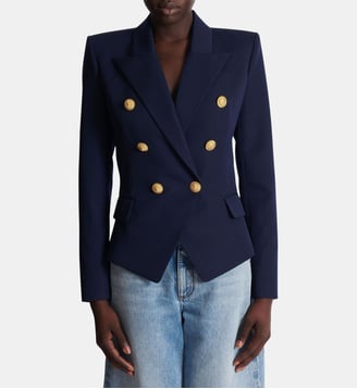 Veste 6 boutons ajustée en laine - Balmain - Navy