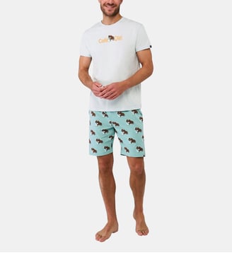 Pyjashort en jersey de coton léger - Olé - Arthur - Céladon