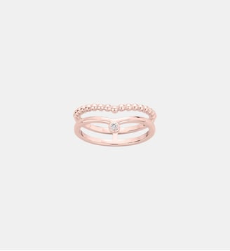 Bague Indécise en Plaqué Or avec diamant blanc - La Garçonne Diamant - Rose