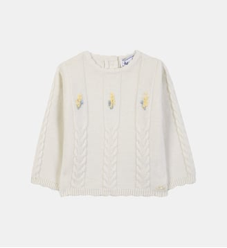 Pull -  laine broderie main - Tartine Et Chocolat - Écru