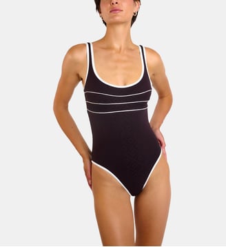 Maillot 1 piece Ancolie - Livia - Chocolat