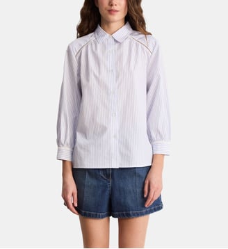 Chemise en coton à rayures - CALYPSO - Pablo - Écru