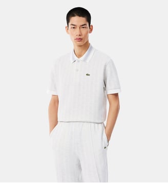 Polo classic fit jacquard monogramme - Lacoste - Gris