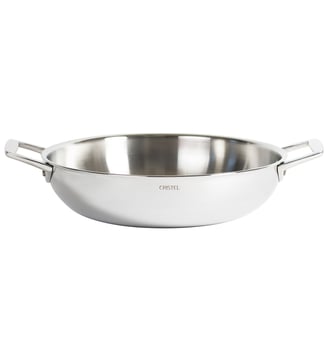 Plat sautoir en inox, 2 anses Cristel
