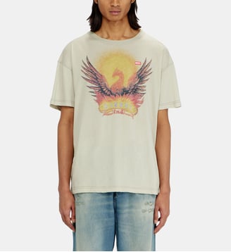 T-shirt droite avec imprimé Phénix - Diesel - Beige