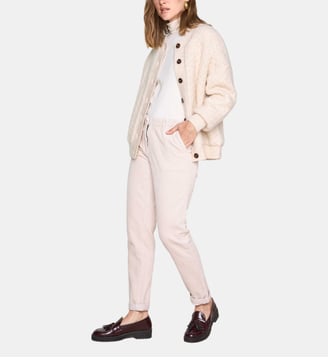 Pantalon Chino En Velours Côtelé Sabil - Maison 123 - Crème