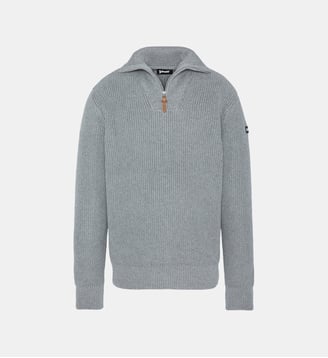 Pull camionneur col zippé - Schott - Gris
