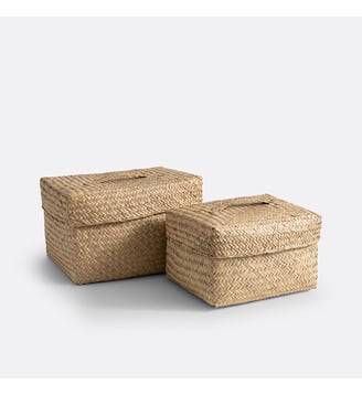 Lot de 2 paniers avec couvercle La Redoute Interieurs