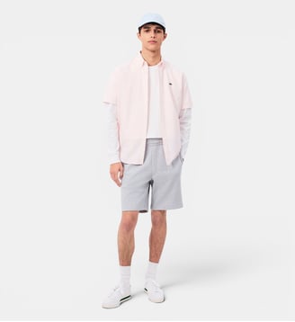 Short molleton - Lacoste - Gris chine