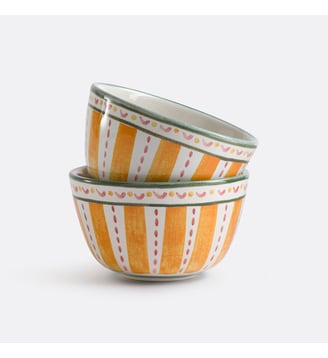 Lot de 2 bols en grès émaillé avec motifs La Redoute Interieurs