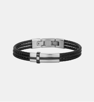 Bracelet semi-rigide Cesar en Acier 316L avec diamant blanc - Phebus - Acier
