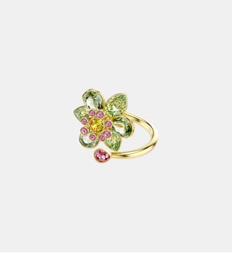 Bague ou Idyllia, Fleur, , Doré à l’or 18 carats (750/1000) - Swarovski - Multicolore