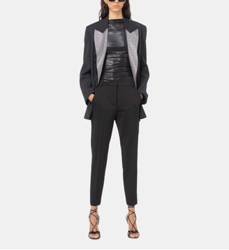 Pantalon cigarette en maille roma - Pinko - Noir