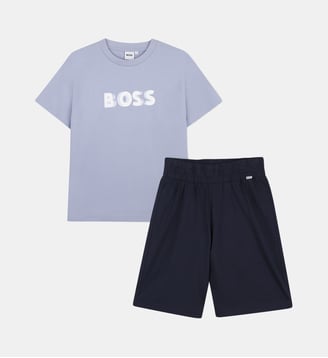 Ensemble t-shirt et bermuda - BOSS Kidswear - Bleu cargo