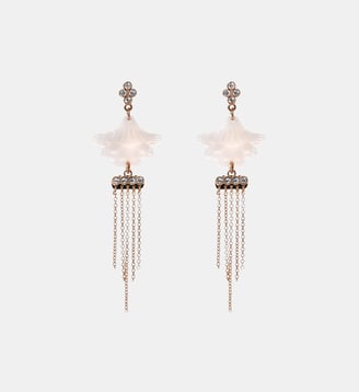 Boucles d'oreilles pendantes coquillages et chaînes MAHINE - Hipanema - Blanc