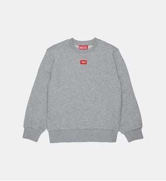Sweat-shirt à col rond avec logo - Diesel Kids - Gris
