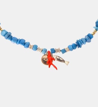 Collier avec perles avec trio de pendentifs CLAUDE - Hipanema - Bleu