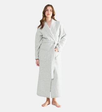 Robe de chambre col châle en polaire, Ninon - Laurence Tavernier - Gris chine