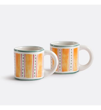 Lot de 2 mugs en grès émaillé avec motifs La Redoute Interieurs