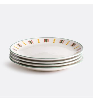Lot de 4 assiettes plates en grès émaillé La Redoute Interieurs