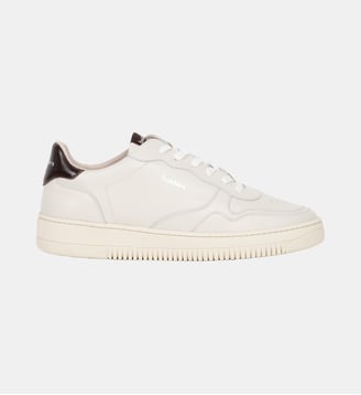 Baskets Travis Cuir - Bobbies - Blanc cassé et mogano