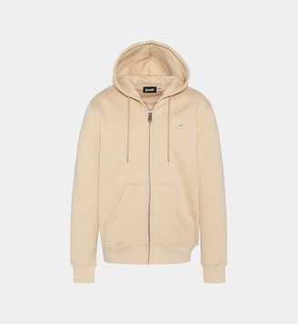 Sweatshirt zippé à capuche - Schott - Beige clair