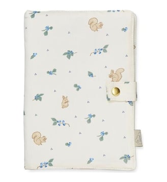 Protège carnet de santé imprimé écureuils - CAMCAM COPENHAGEN - Écru et bleu