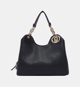 Sac cabas Faiza grainé - Liu Jo - Noir et doré