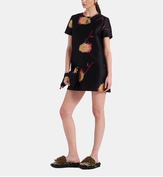 Robe Mini Swing Derby Jacquard Black - La DoubleJ - Noir