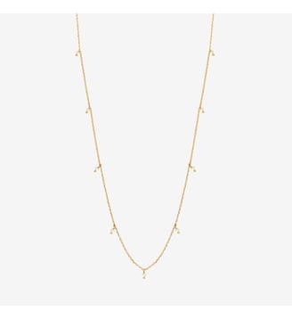 Collier doré agate verte long - MILADY - Caroline Najman - Blanc