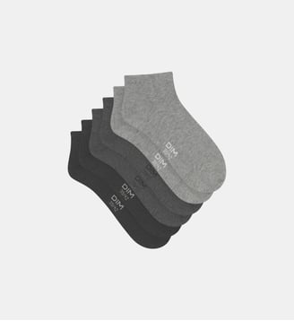 Lot de 3 paires de chaussettes Coton - Dim - Gris et argent