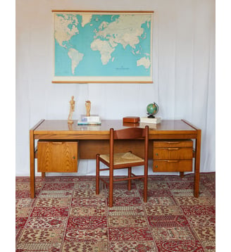 Bureau en chêne scandinave Yvan N°542- Produit chiné - Debongout - Bois clair