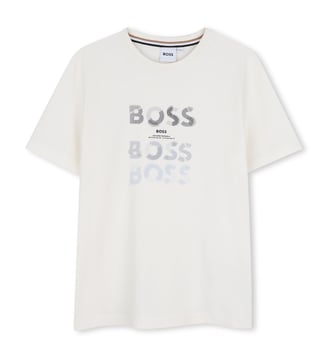 Tee-shirt manches courtes - BOSS Kidswear - Ivory