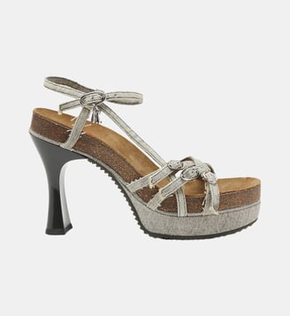 D-Woodstock-Sandales à plateforme à brides en denim - Diesel - Gris
