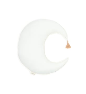 Coussin Lune L1N0 en lin français lavé - Nobodinoz - Off white
