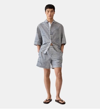 Le Short Calecon - Jacquemus - Jacquard boat navy et white