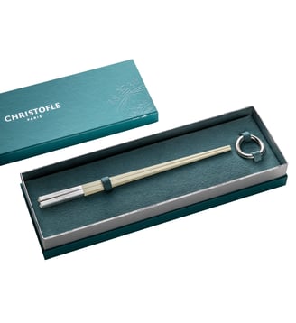 Coffret de baguettes chinoises ivoire et repose-baguettes - UNI Christofle
