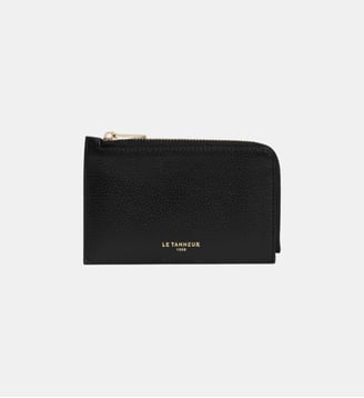 Porte cartes zippé Albertine en cuir grainé - Le Tanneur - Noir