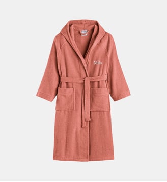 Peignoir capuche personnalisé 350 g/m2 - La Redoute Interieurs - Bois de rose