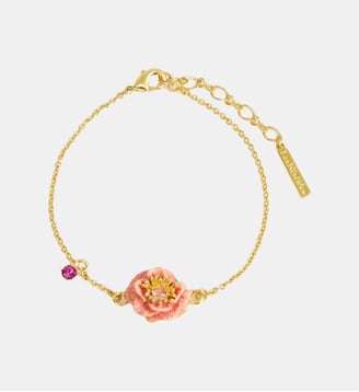 Bracelet fin anémone rose et cristal - Les Néréides - Rose
