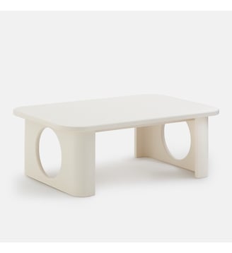 Table basse avec pieds sculptés, longueur 88 cm - La Redoute Interieurs - Écru