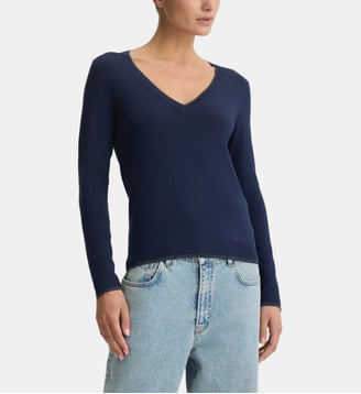 Pull à encolure en V - Liu Jo - Bleu marine