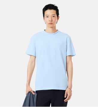 T-shirt Commuter Piqué marquage jacquard - Lacoste - Bleu clair