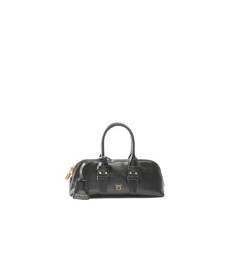 Petit sac à main escape bag en cuir effet vernis - Pinko - Noir or antique