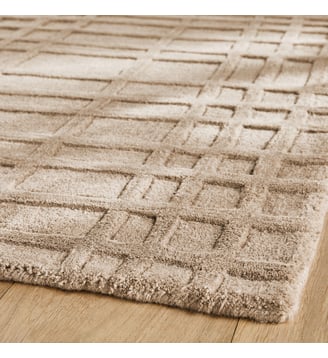 Tapis tufté main, laine et Tencel™ - AM.PM - Beige cendré